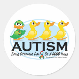 Adesivo Redondo Patinho feio do autismo