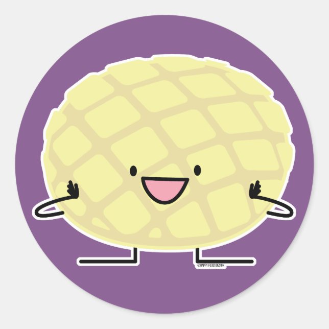 Adesivo Redondo Patisserie doce do pão do concha japonês da (Frente)