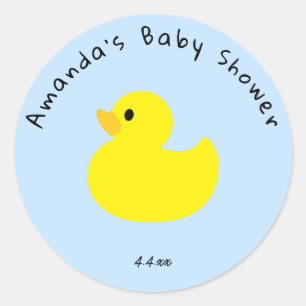 Adesivo Redondo Pato Amarelo - Chá de Bebê