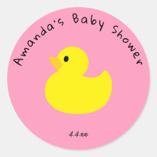 Adesivo Redondo Pato Amarelo - Chá de Bebê