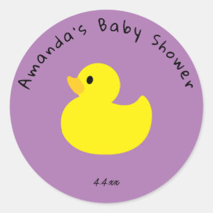 Adesivo Redondo Pato Amarelo - Chá de Bebê