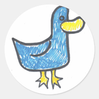 Adesivo Redondo Pato Azul Quacktástico