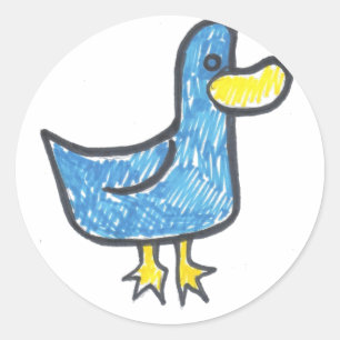 Adesivo Redondo Pato azul que é Quacktastic