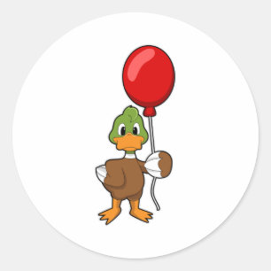 Adesivo Redondo Pato com balão
