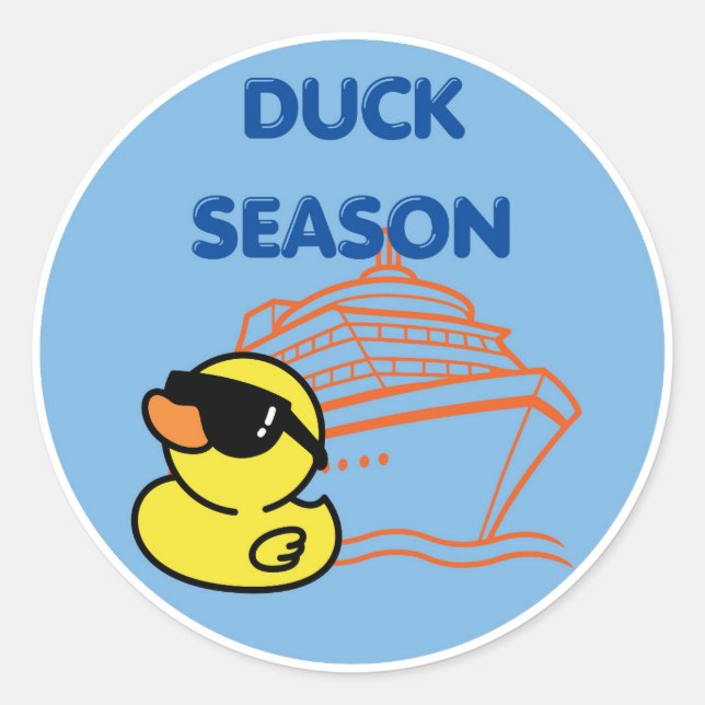 Adesivo Redondo Pato Cruzeiro Navio (Frente)