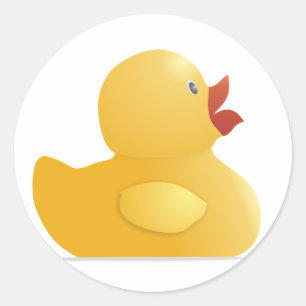 Adesivo Redondo Pato de Borracha Amarelo