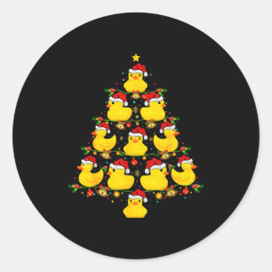 Adesivo Redondo Pato de Borracha com Chapéu de Papai Noel Iluminaç