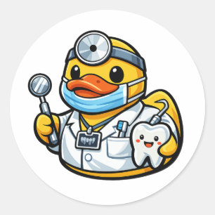 Adesivo Redondo Pato de Borracha Dentista