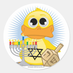 Adesivo Redondo Pato de Hanukkah