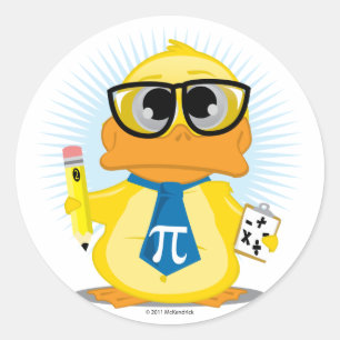 Adesivo Redondo Pato do professor de matemática