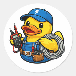 Adesivo Redondo Pato Elétrico Borracha