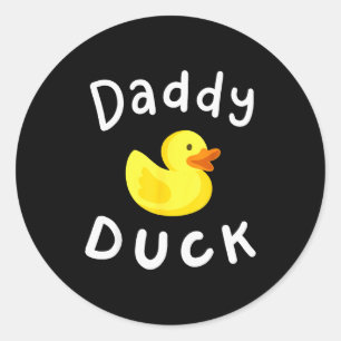 Adesivo Redondo Pato Pai Aniversário Pato de Borracha Amante Famíl