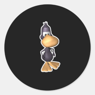 Adesivo Redondo pato preto engraçado