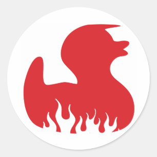 Adesivo Redondo Pato Rockabilly