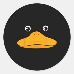 Adesivo Redondo Pato Rosto Costume Fácil Presente no Dia das Bruxa