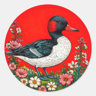 Adesivo Redondo Pato vibrante ilustrado