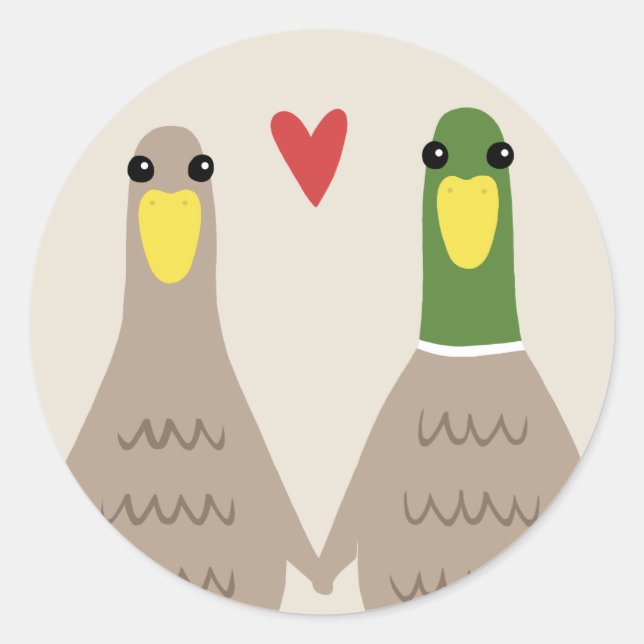 Adesivo Redondo Patos de Amor (Frente)