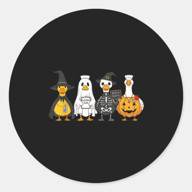 Adesivo Redondo patos de Halloween  (Frente)