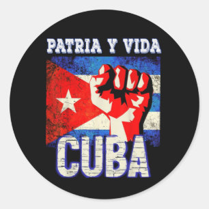 Adesivo Redondo Patria y vida sos Cuba