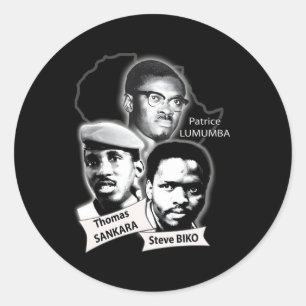 Adesivo Redondo Patrice Lumumba Thomas Sankara Steve Biko