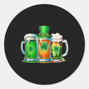 Adesivo Redondo Patrick Day Irish Ireland Flag Green Beer