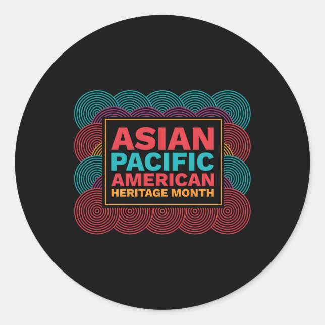 Adesivo Redondo Patrimônio Asiático Americano E Da Região Do Pacíf (Frente)