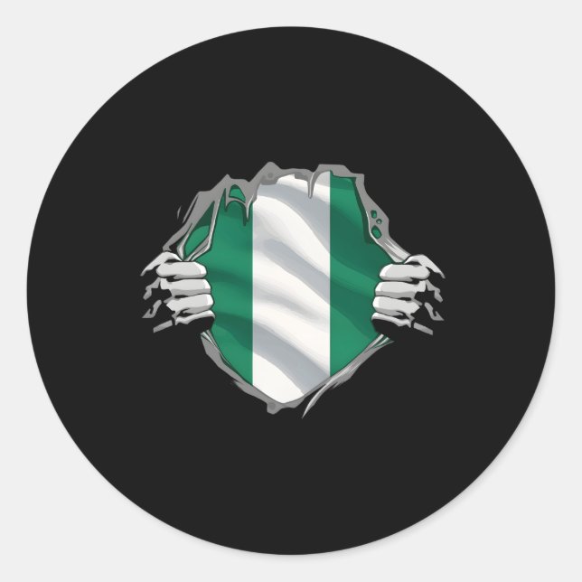 Adesivo Redondo Patrimônio Super Nigeriano Ortoso Nigéria Raiz (Frente)