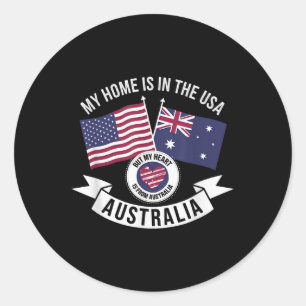 Adesivo Redondo Patriot Heart Australi Americano É Da Australi
