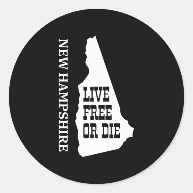Adesivo Redondo Patriot Quote New Hampshire Motto Souvenir State P (Frente)