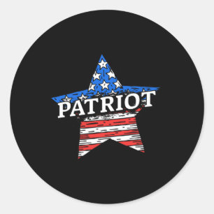 Adesivo Redondo Patriota Americano, bandeira estelar Americana, Vi