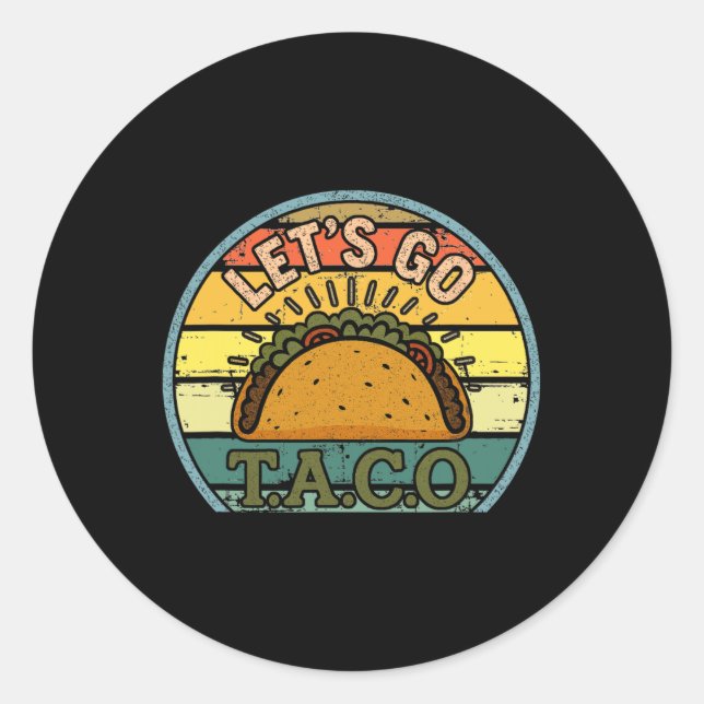 Adesivo Redondo Patriota Americano Tee Funny Vamos Go Taco Mulhere (Frente)