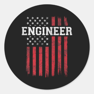 Adesivo Redondo Patriota Patriótico da União engenheiro Americana