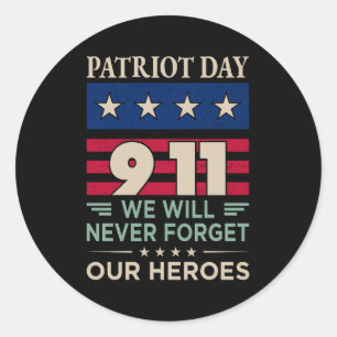 Adesivo Redondo Patriota vetorial dia 9 11 nunca esqueceremos noss