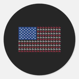 Adesivo Redondo Patriotic Farmer 4 De Julho Bandeira Americana Usa