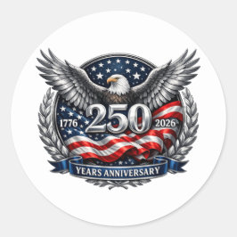 Adesivo Redondo Patriotic Silver Wings of Freedom