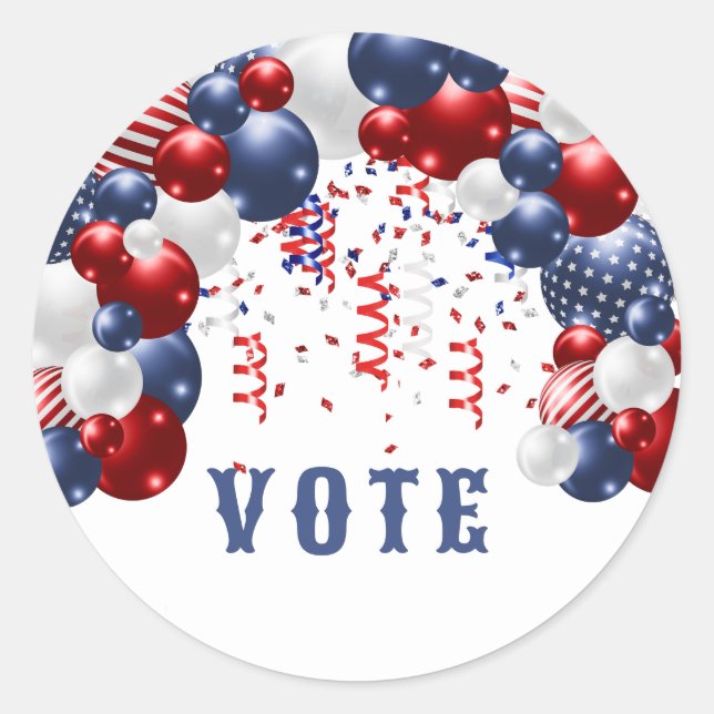 Adesivo Redondo Patriotic Star Spangled Celebration Arch (Frente)