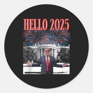 Adesivo Redondo Patriotic Trump Hello, 2025, republicano do ano no