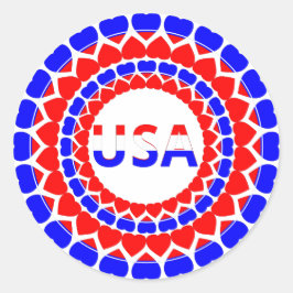 Adesivo Redondo Patriótico Cinto dos EUA