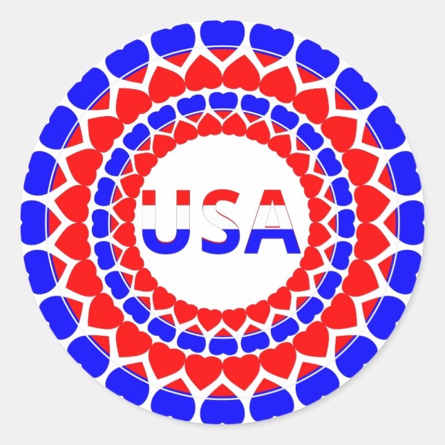 Adesivo Redondo Patriótico Cinto dos EUA (Frente)