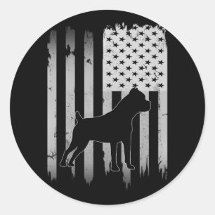 Adesivo Redondo Patriótico Corso Dog Usa American Flag 4 De Julho