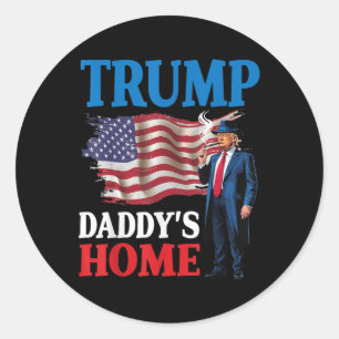 Adesivo Redondo Patriótico da Bandeira Americana do Pai Donald Tru