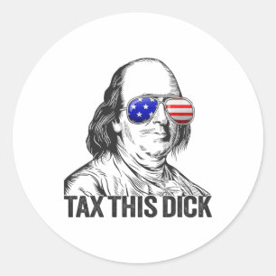 Adesivo Redondo Patriótico Engraçado Ben Franklin Fiscaliza Este W