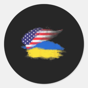 Adesivo Redondo Patriótico Estados Unidos Usa Ucrânia Americano Uc