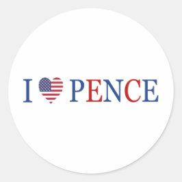 Adesivo Redondo Patriótico I Heart Love Mike Pence Flag