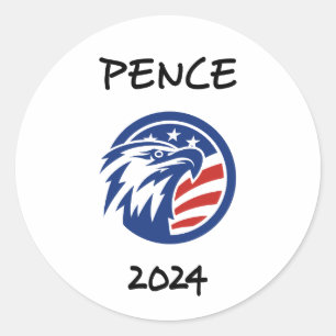 Adesivo Redondo Patriótico Mike Pence 2024 Eletion Eagle T-Shirt
