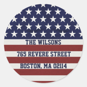 Adesivo Redondo Patriótico Patriótico Americano Bandeira Americano