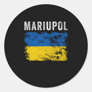 Adesivo Redondo Patriótico Ucraniano Mariupol Ucrânia