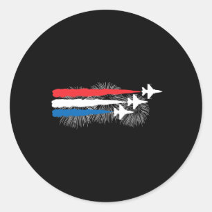 Adesivo Redondo Patriótico Vermelho Branco Azul Usa Bandeira Jatos
