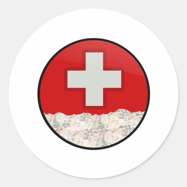 Adesivo Redondo Patrulha de Esqui (Frente)