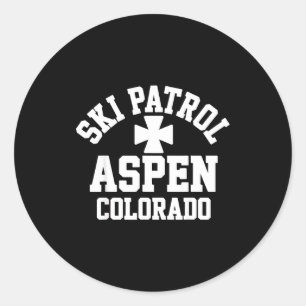 Adesivo Redondo Patrulha de esqui aspen colorado esqui & snowb